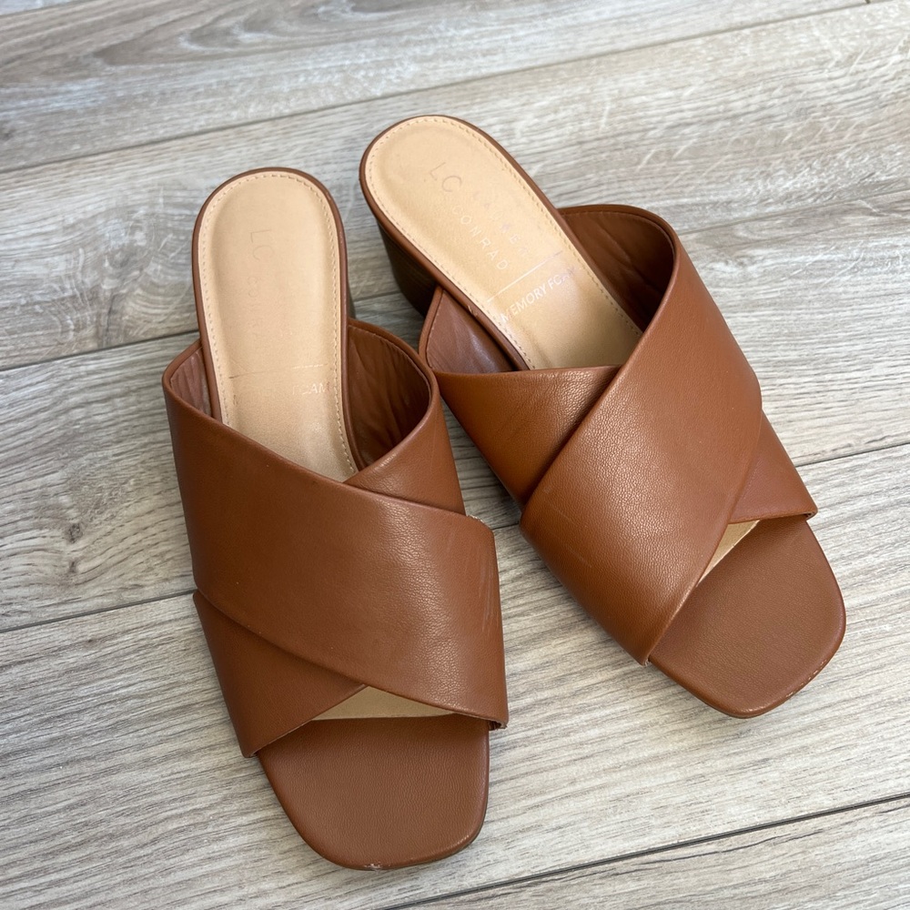 Lauren Conrad Brown Memory Foam Women's Slide Heel Sandals